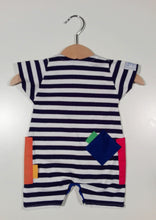 Load image into Gallery viewer, Short onesie in cotton with colored patches
