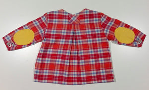 Shirt in flanel with patches on the sleeve