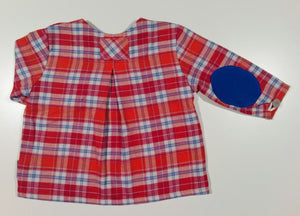 Shirt in flanel with patches on the sleeve