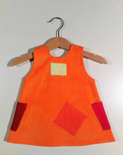 Load image into Gallery viewer, Trapeze Dress in corduroy with patches or pockets
