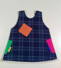 Load image into Gallery viewer, Trapeze Dress in heavy cotton with colored patches/pockets
