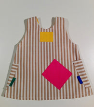 Load image into Gallery viewer, Trapeze Dress in heavy cotton with colored patches/pockets
