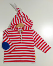 Load image into Gallery viewer, Long-sleeved striped sweater in cotton with hood
