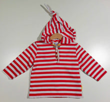 Load image into Gallery viewer, Long-sleeved striped sweater in cotton with hood
