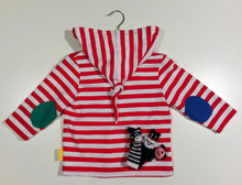 Load image into Gallery viewer, Long-sleeved striped sweater in cotton with hood
