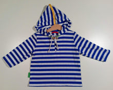 Load image into Gallery viewer, Long-sleeved striped sweater in cotton with hood
