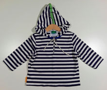 Load image into Gallery viewer, Long-sleeved striped sweater in cotton with hood
