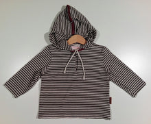 Load image into Gallery viewer, Long-sleeved striped sweater in cotton with hood
