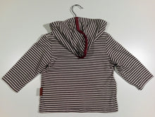 Load image into Gallery viewer, Long-sleeved striped sweater in cotton with hood
