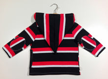 Load image into Gallery viewer, Long-sleeved striped sweater in knitted cotton with hood
