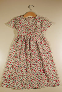 Dress with wavy sleeve, small Flowers