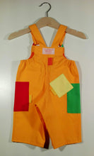 Load image into Gallery viewer, Dungaree in orange with pockets and patches
