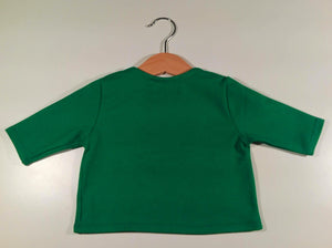 Long-sleeved green sweater in cotton