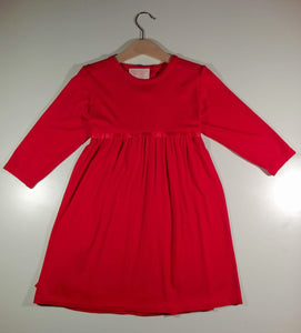 Long-sleeved Christmas Dress with silk ribbon